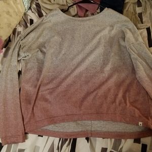 Grey Fades into Pink Long Sleeve Pullover